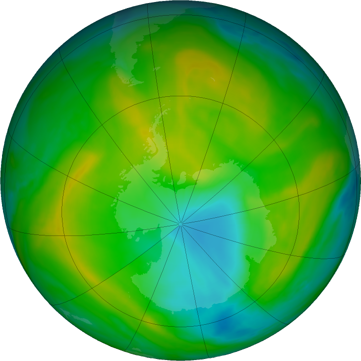 Antarctic ozone map for 22 November 2017